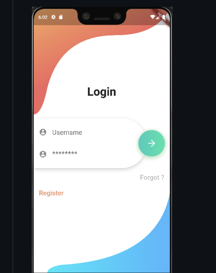A Responsive login screen ui made in flutter + custompainter