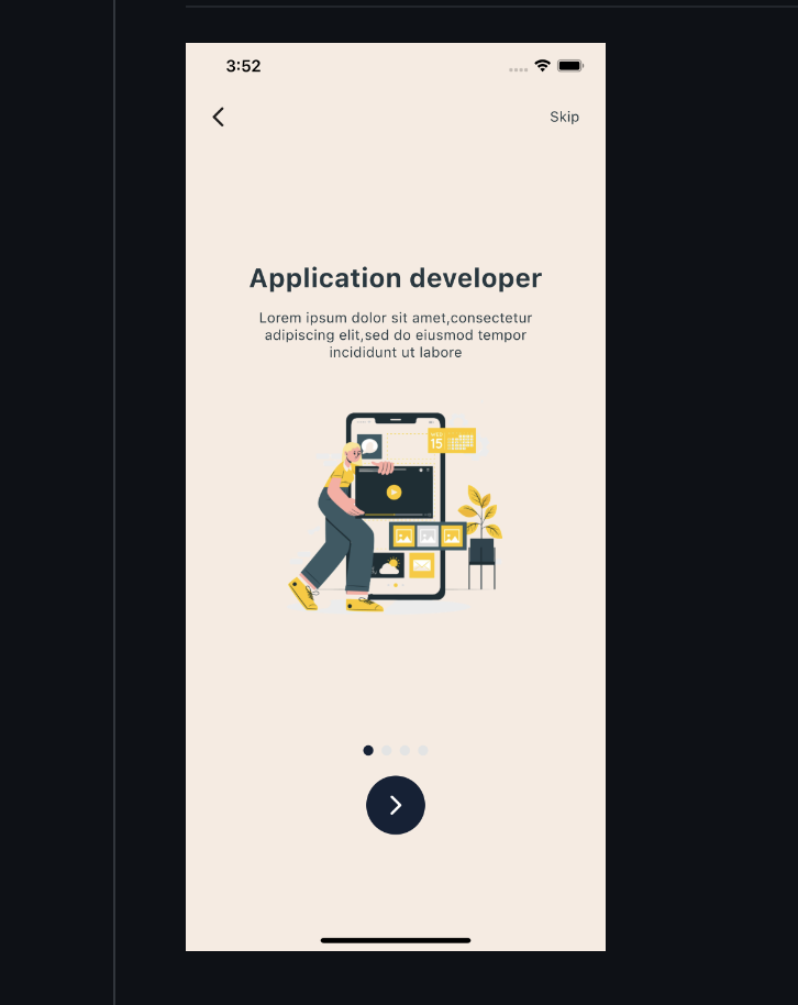 Onboarding screen UI with Flutter source code