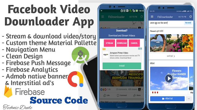 How to create FB  Downloader App in Android Studio