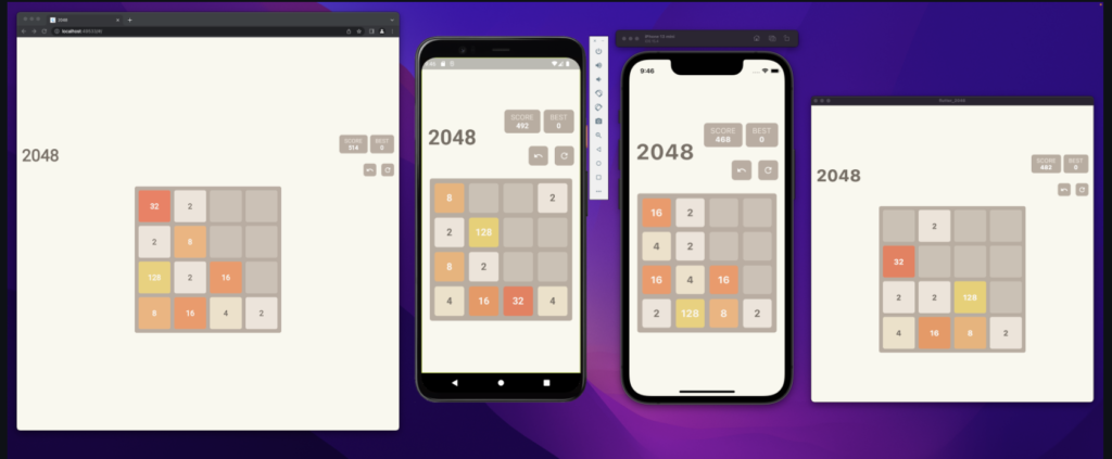 2048 Game App implemented in Flutter with source code