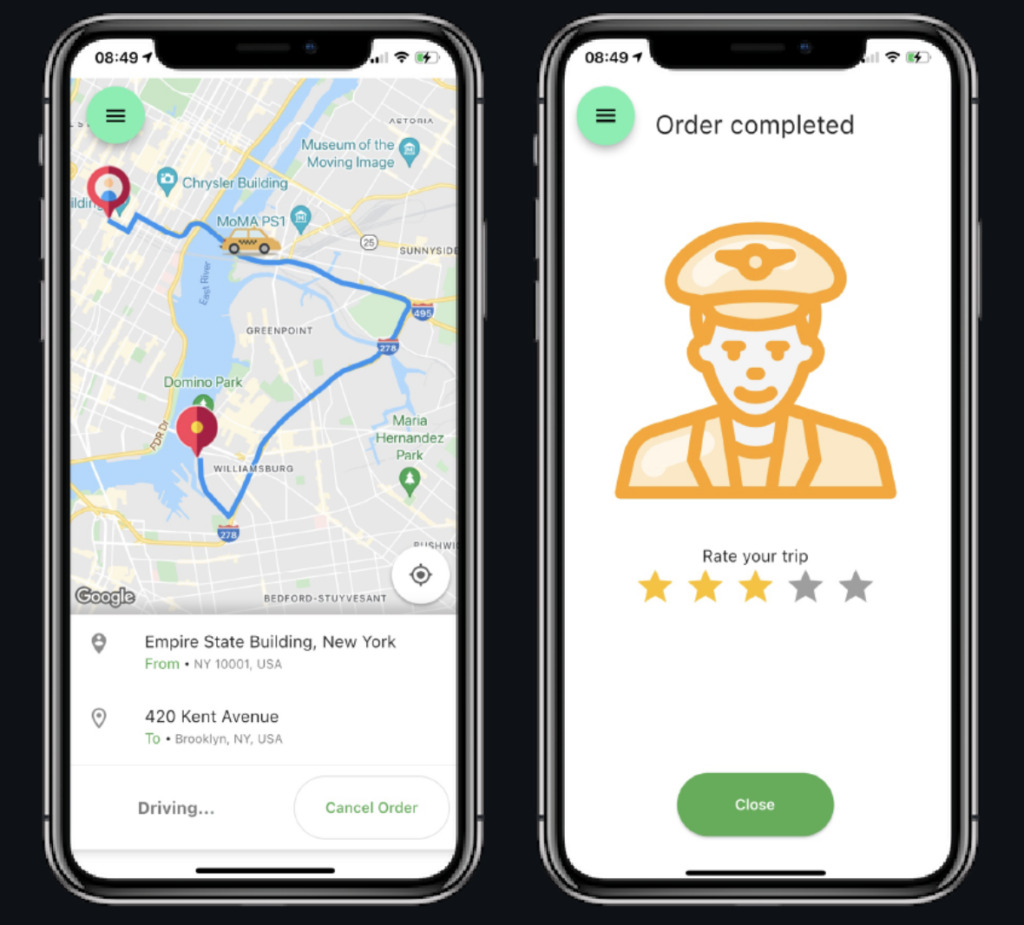 The Real taxi app with Flutter source code
