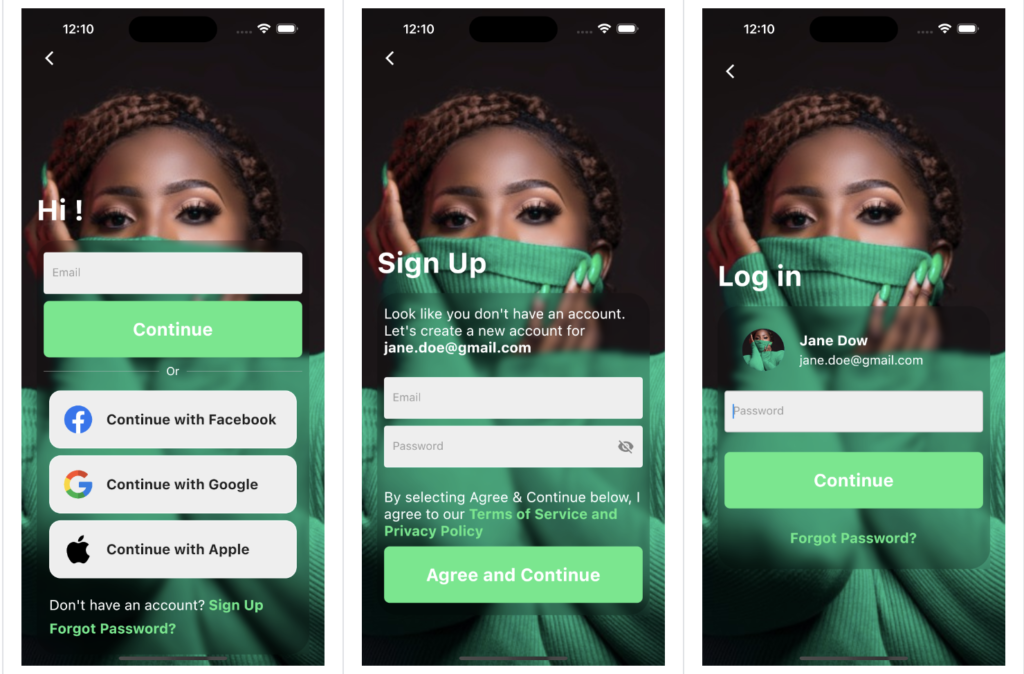Flutter Login and register UI screen design source code