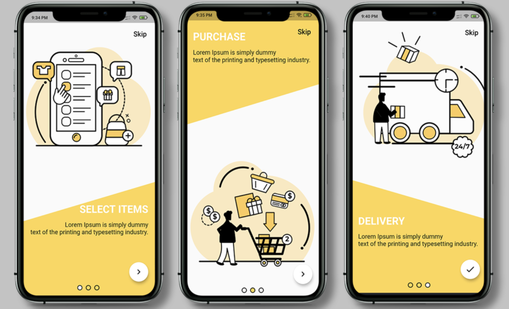 Onboarding Screen UI for ecommerce app using flutter source code