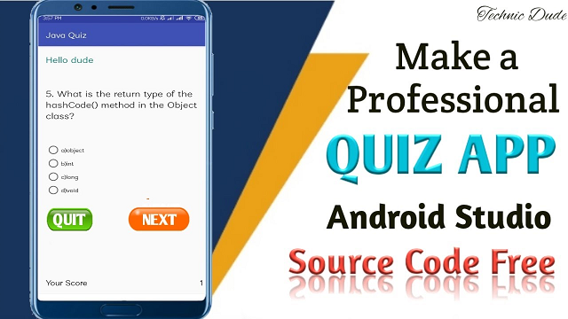 Quiz App in Android studio source code free - Android Studio Tutorial