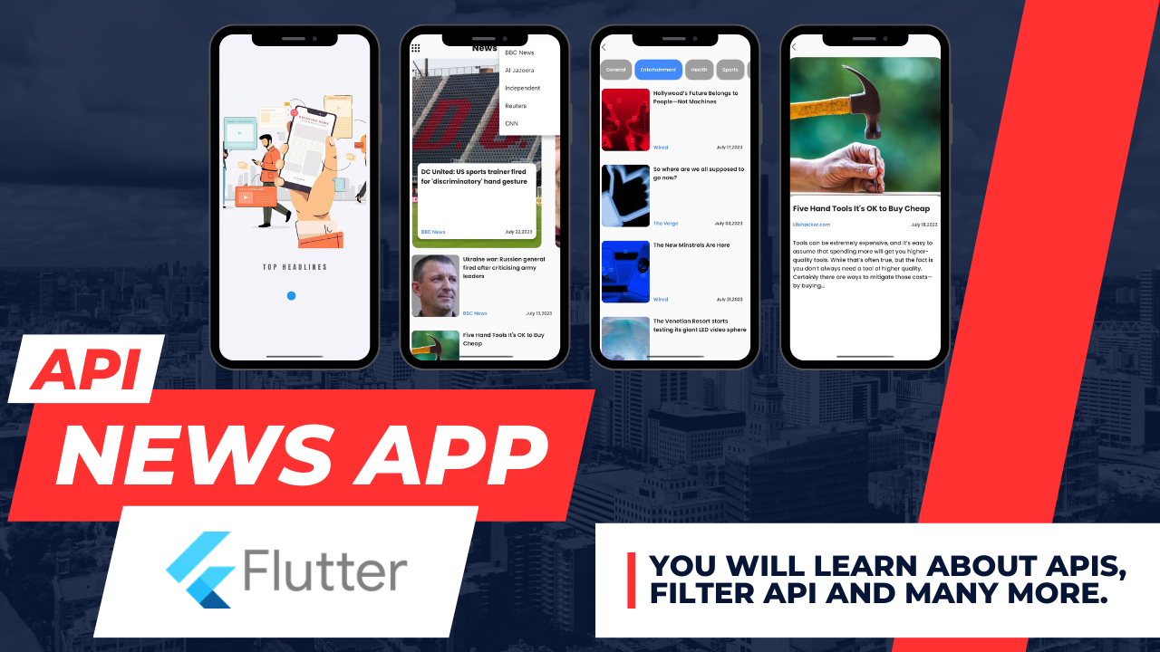 Flutter NEWS App with REST APIs source code