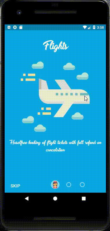 Intro screens using flutter package for some material design app