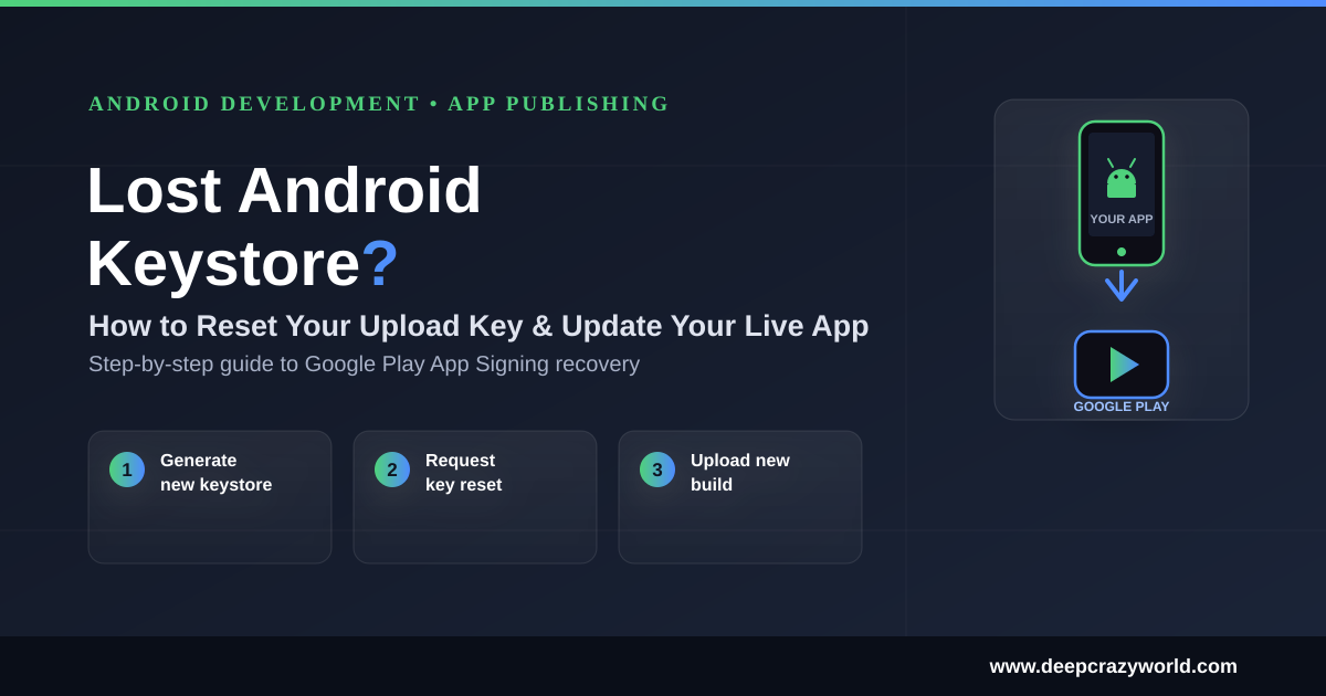 Lost Android Keystore? Reset Upload Key & Update Live App