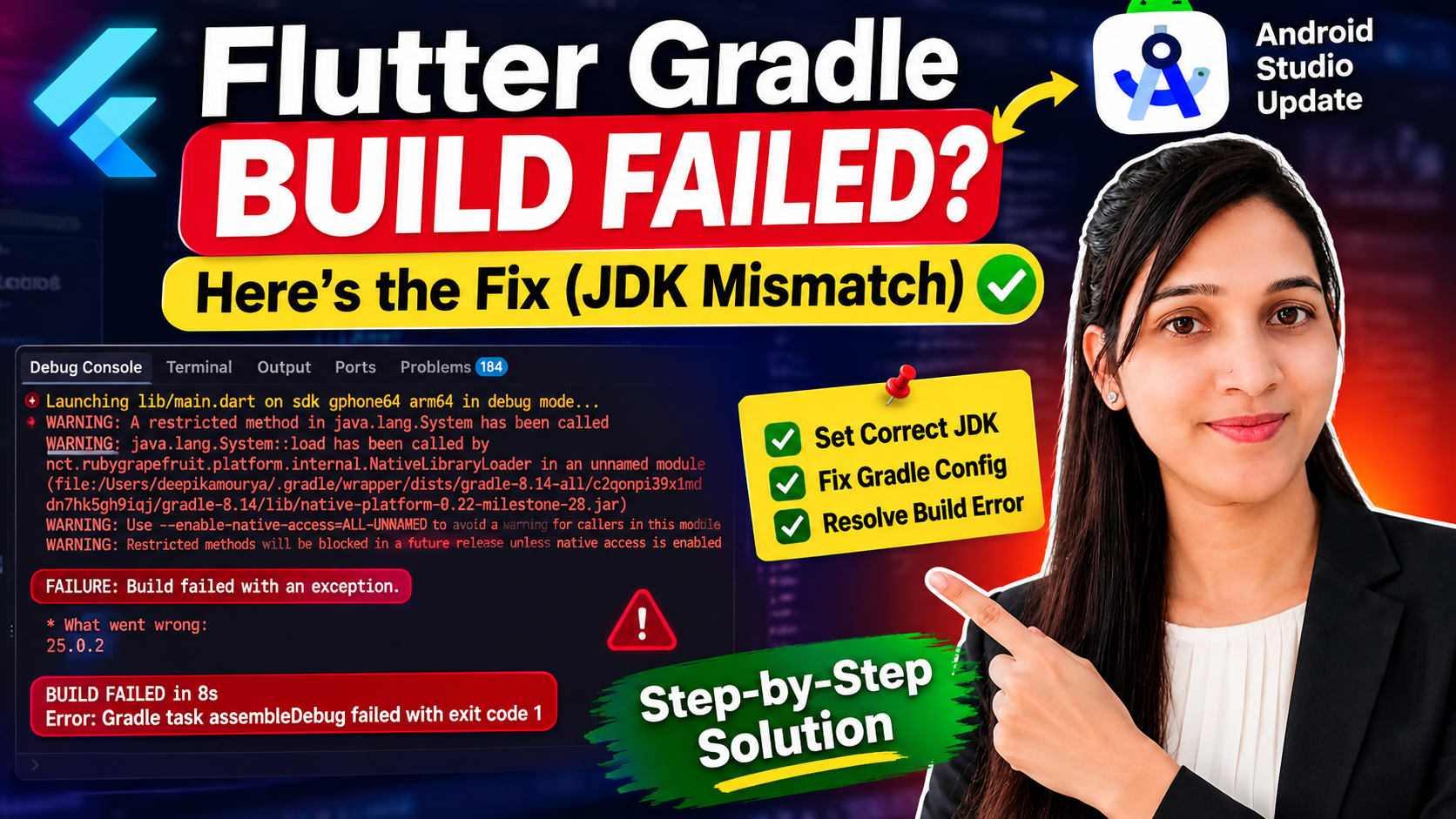 Flutter Gradle Build Failed After Android Studio Update? Here's the Fix (JDK Mismatch)
