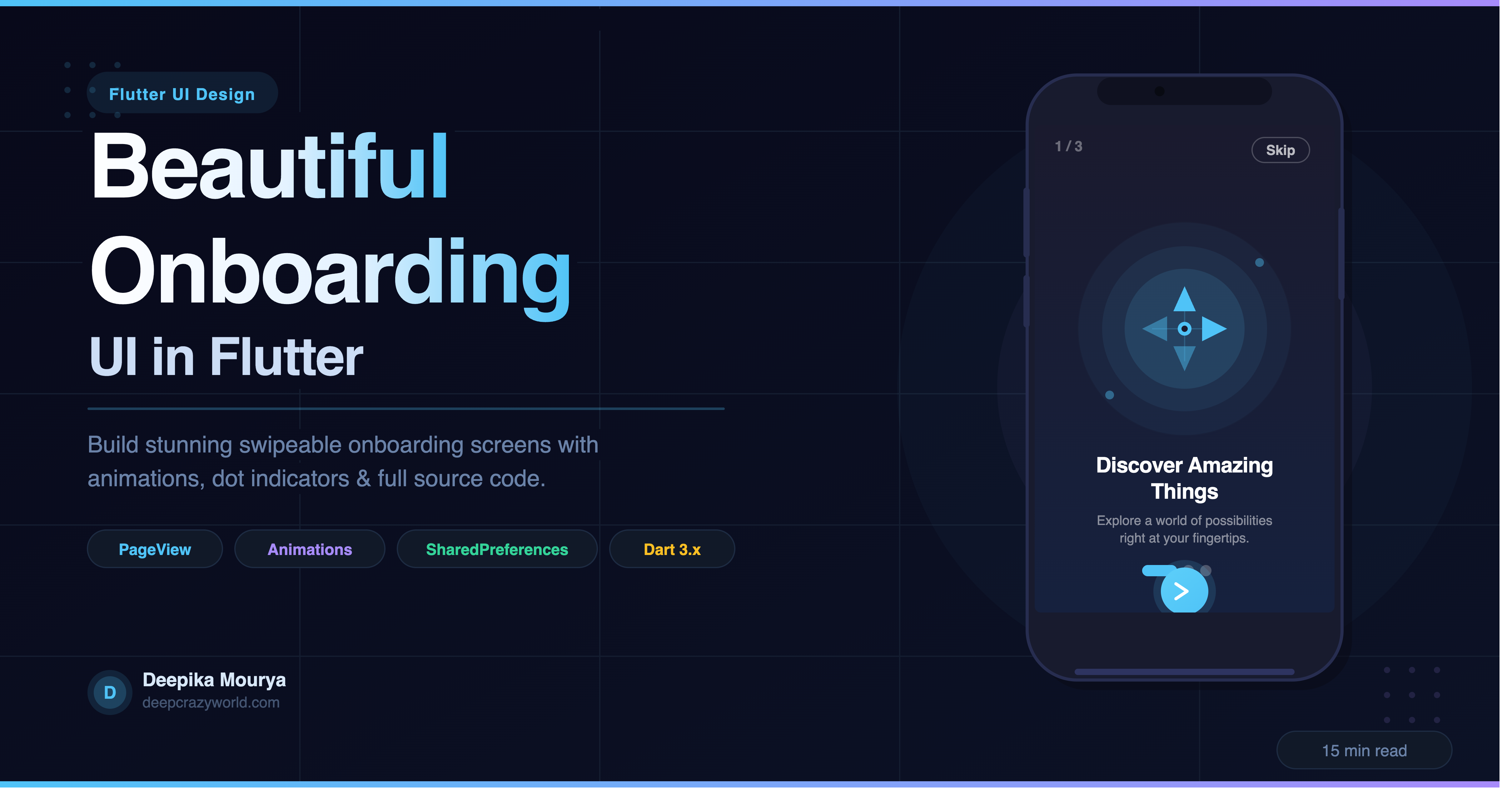 How to Create Beautiful Flutter onboarding screen UI design — Full Source Code