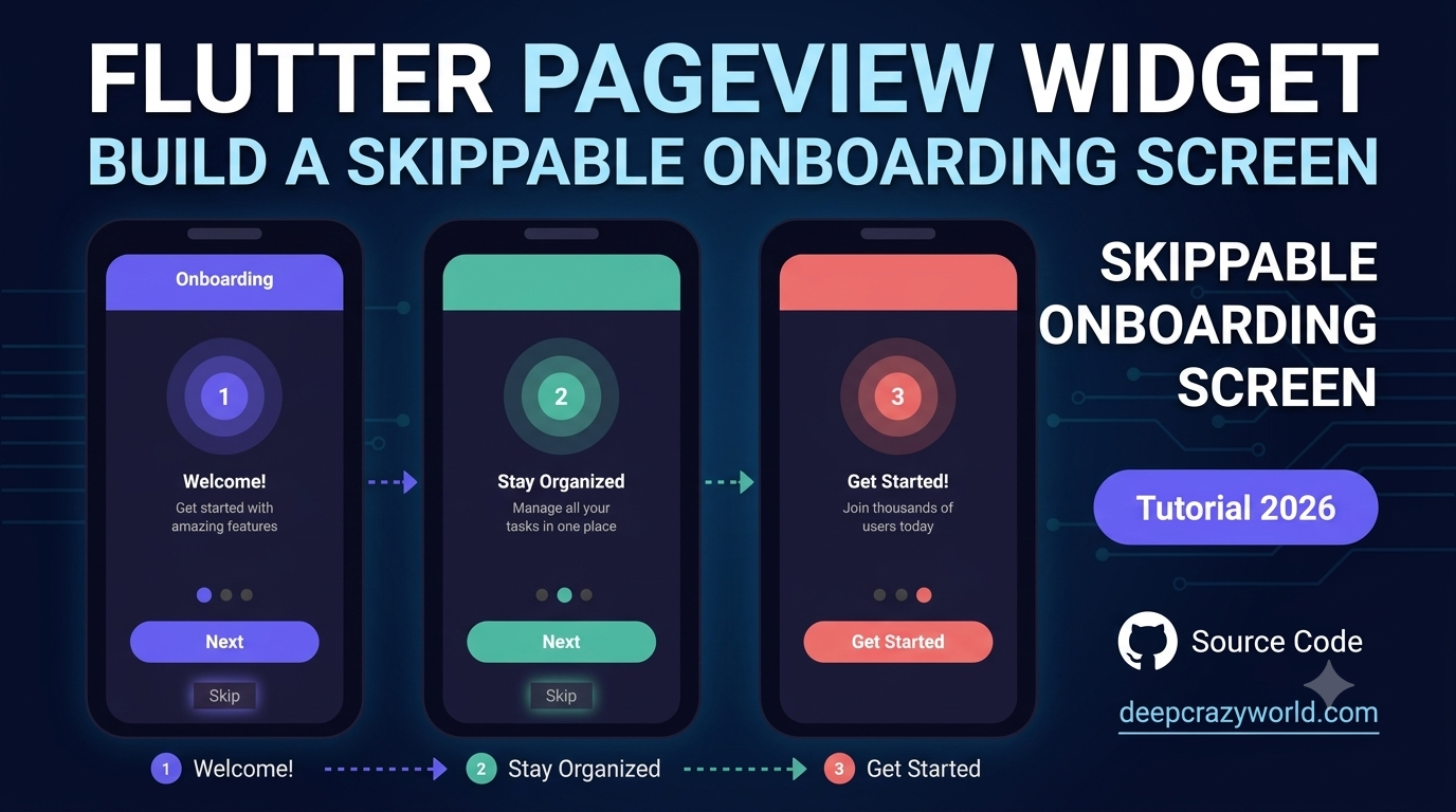 Flutter PageView Widget — Build a Skippable Onboarding Screen