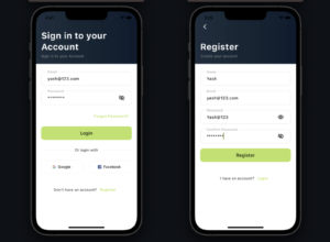 Login and Register app UI screen with flutter source code