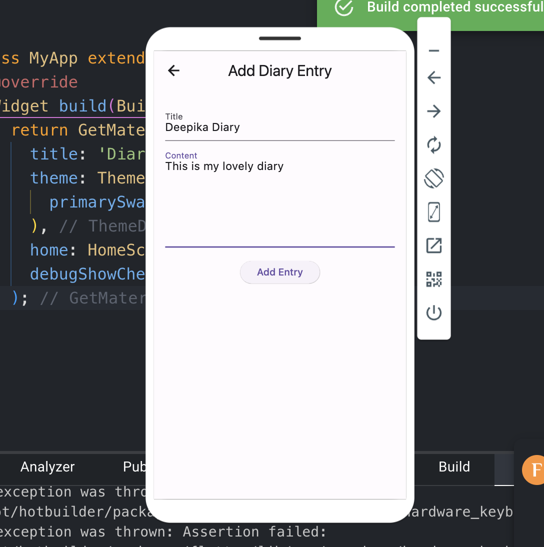 How to make Diary App using flutter stepwise using getx